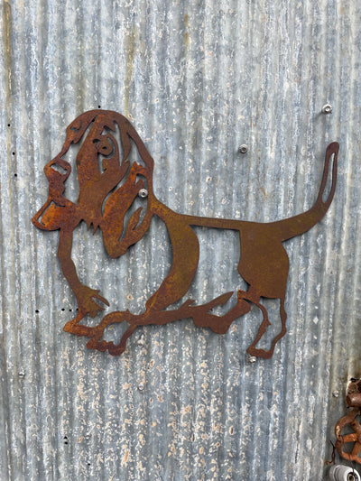 Basset Hound Metal Wall Art - Dog Garden Art-Old n Dazed