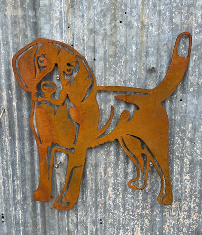 Beagle Dog Metal Wall Art - Garden Art-Old n Dazed