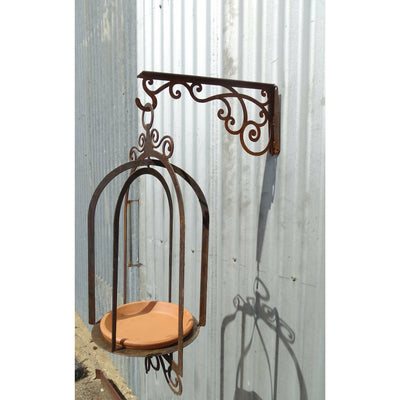 Bird cage Feeder / Bath Metal Garden Art-Old n Dazed