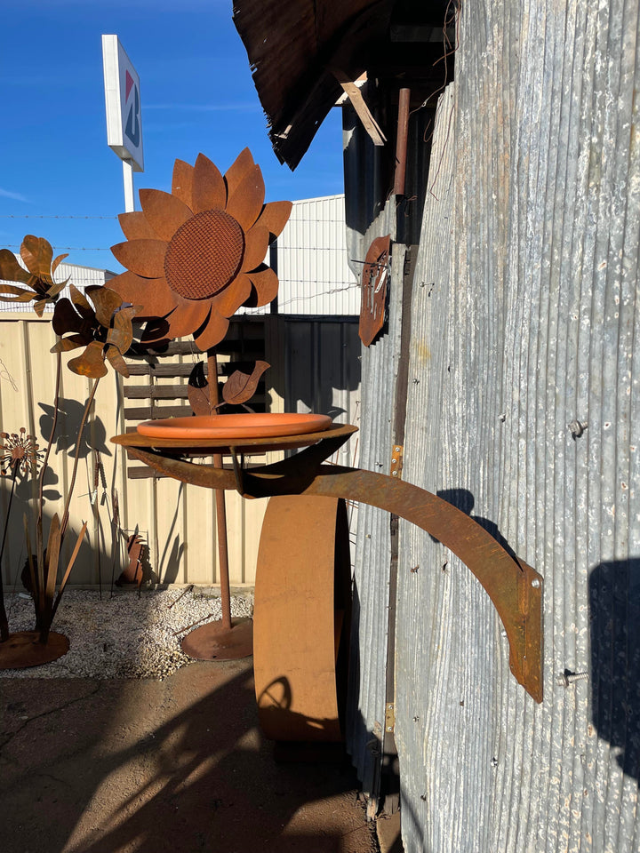 Bird Feeder / Bath - Metal Garden Sculpture-Old n Dazed