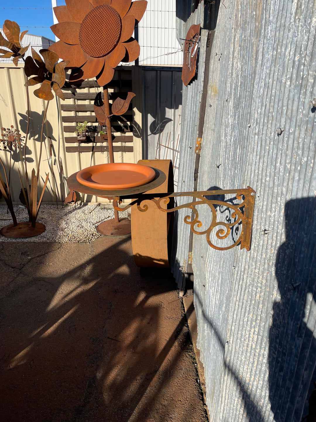 Bird Feeder / Bath - Metal Garden Sculpture-Old n Dazed