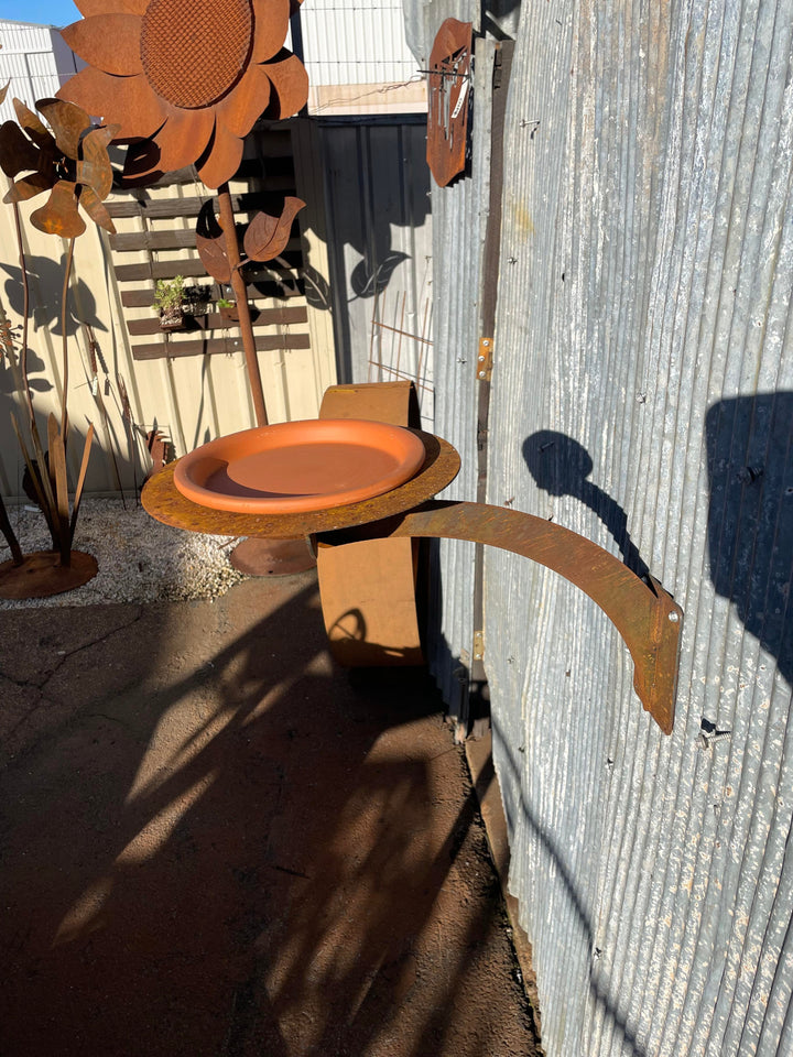 Bird Feeder / Bath - Metal Garden Sculpture-Old n Dazed