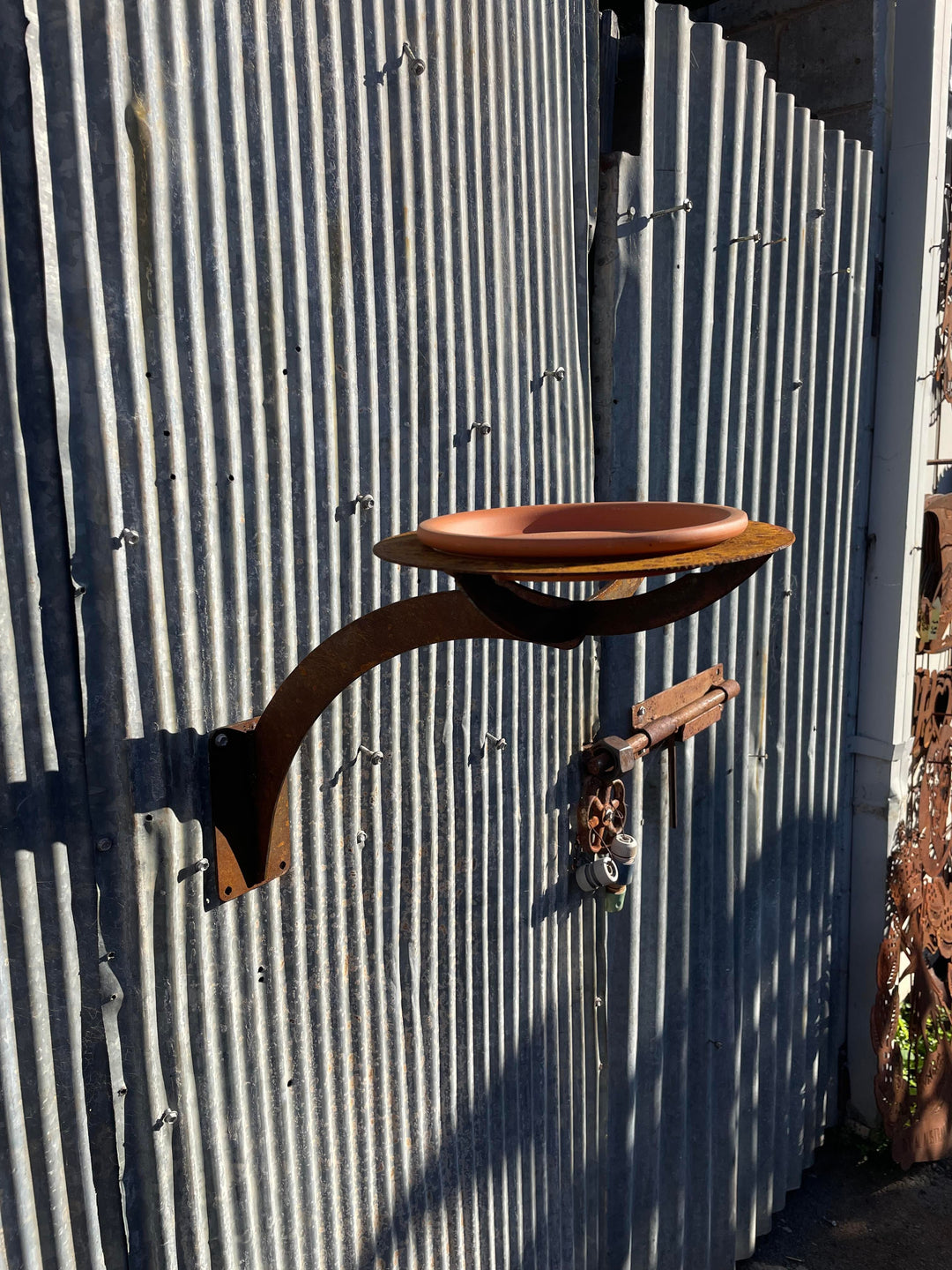 Bird Feeder / Bath - Metal Garden Sculpture-Old n Dazed