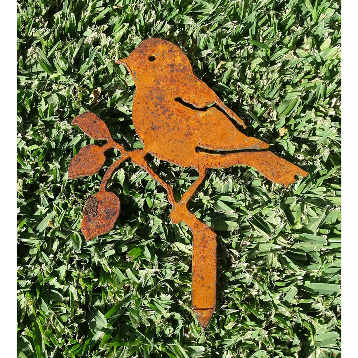 Bird on Branch Metal Garden Art-Old n Dazed