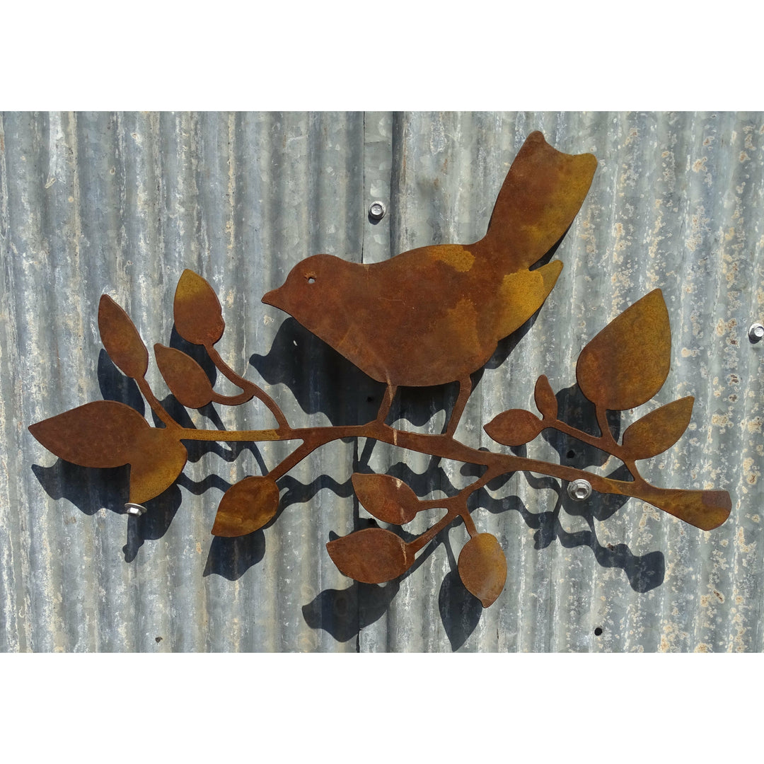 Bird on Branch Metal Wall Art-Old n Dazed