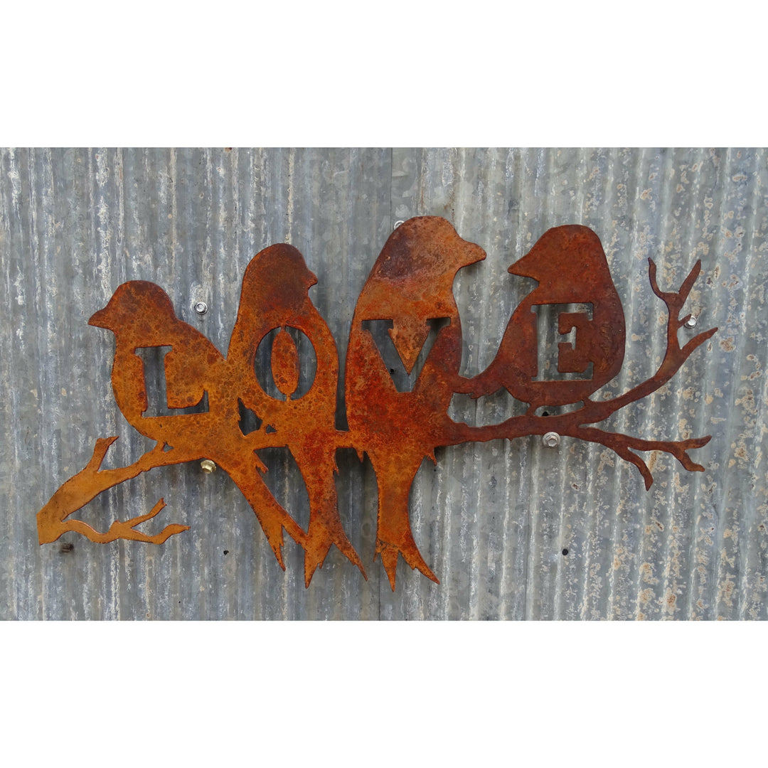 Birds LOVE Metal Wall Art-Old n Dazed