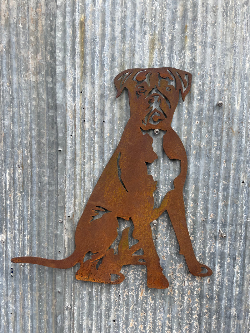 Boxer Metal Wall Art - Dog Garden Art-Old n Dazed