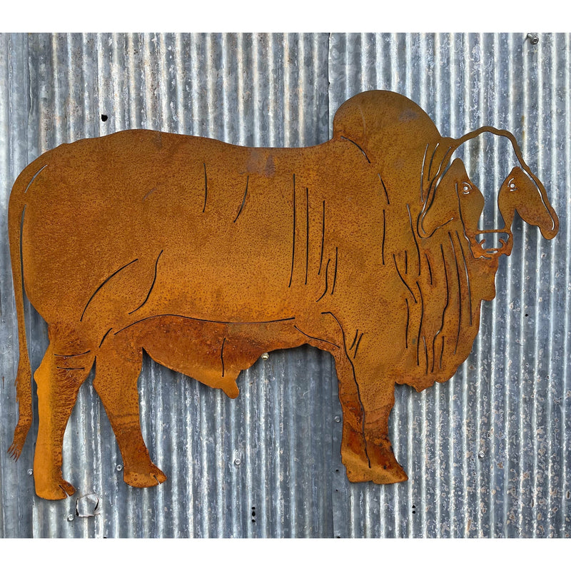 Brahman Bull Metal wall art-Old n Dazed
