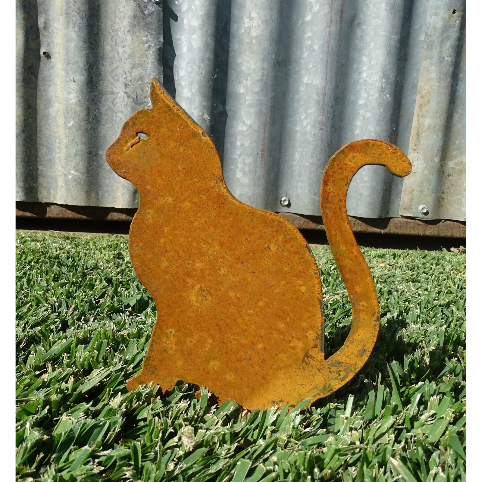 Cat Metal Garden Art-Old n Dazed