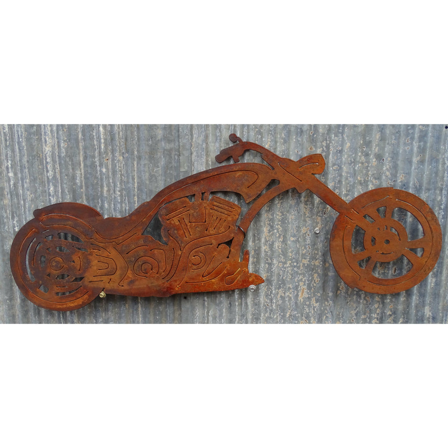Chopper Motorcycle Metal Wall Art-Old n Dazed