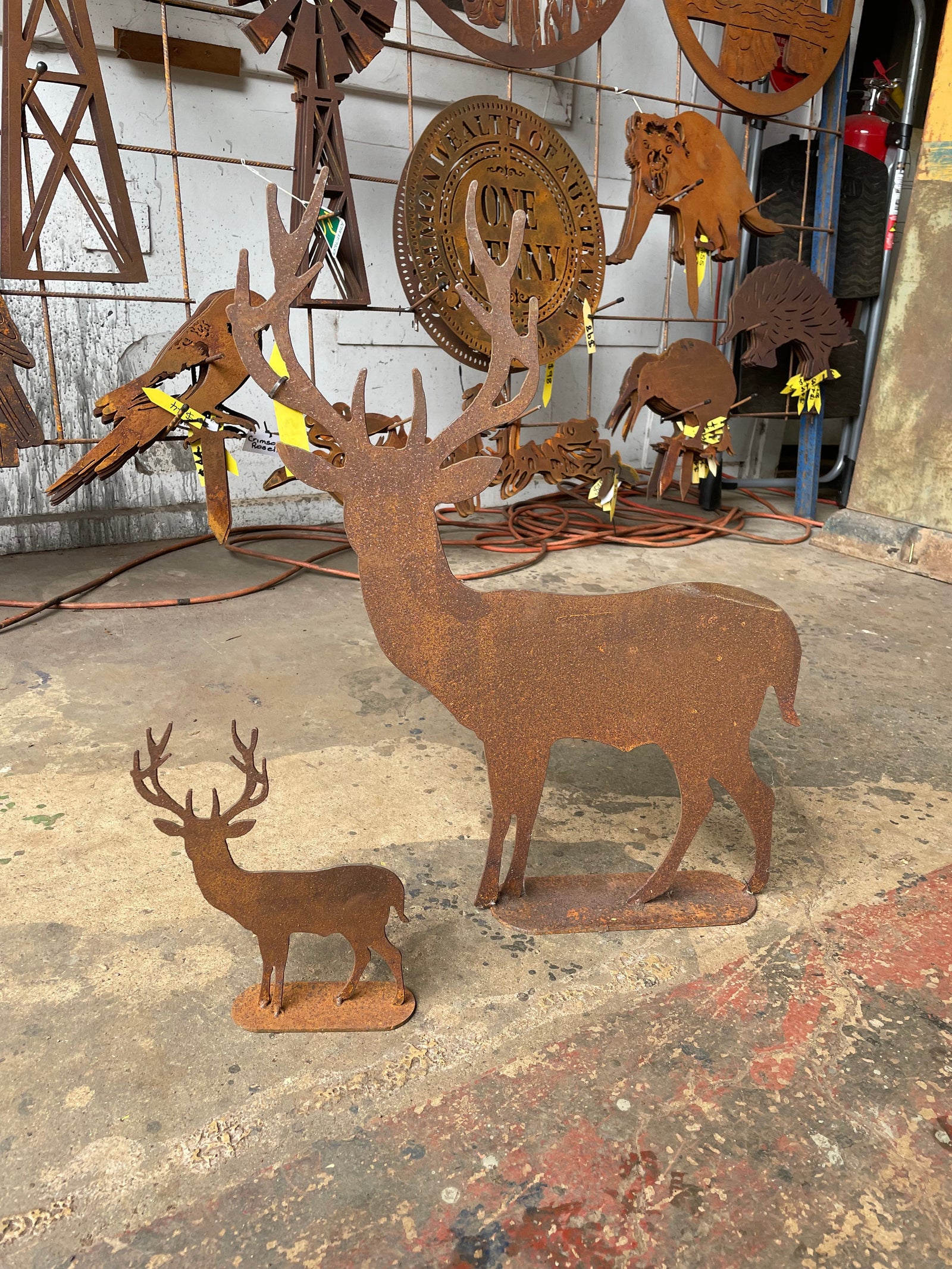 Christmas Reindeer Metal Garden Art - Wall Art-Old n Dazed