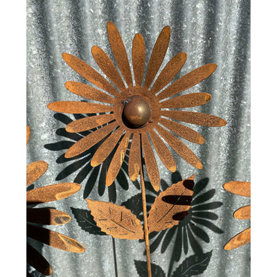 Chrysanthemum single Layer 1000m tall Metal Garden Art-Old n Dazed