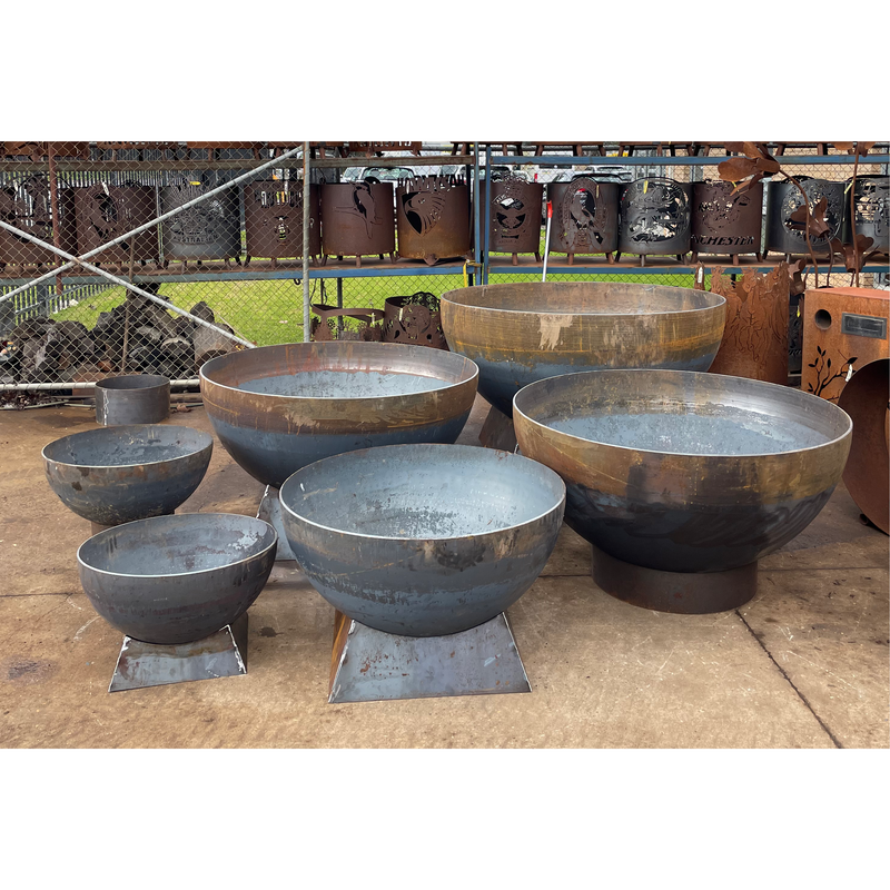Contemporary Round Bowl Fire Pit-Old n Dazed