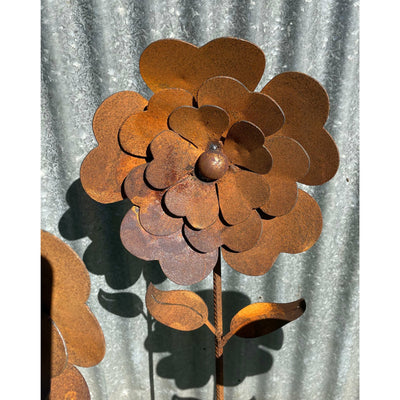 Cosmos Flower 1000mm tall Metal Garden Art-Old n Dazed