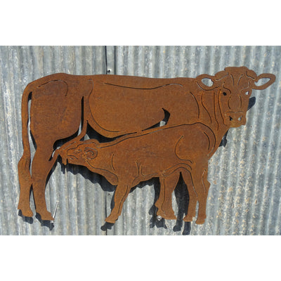 Cow and Calf Metal Wall Art-Old n Dazed