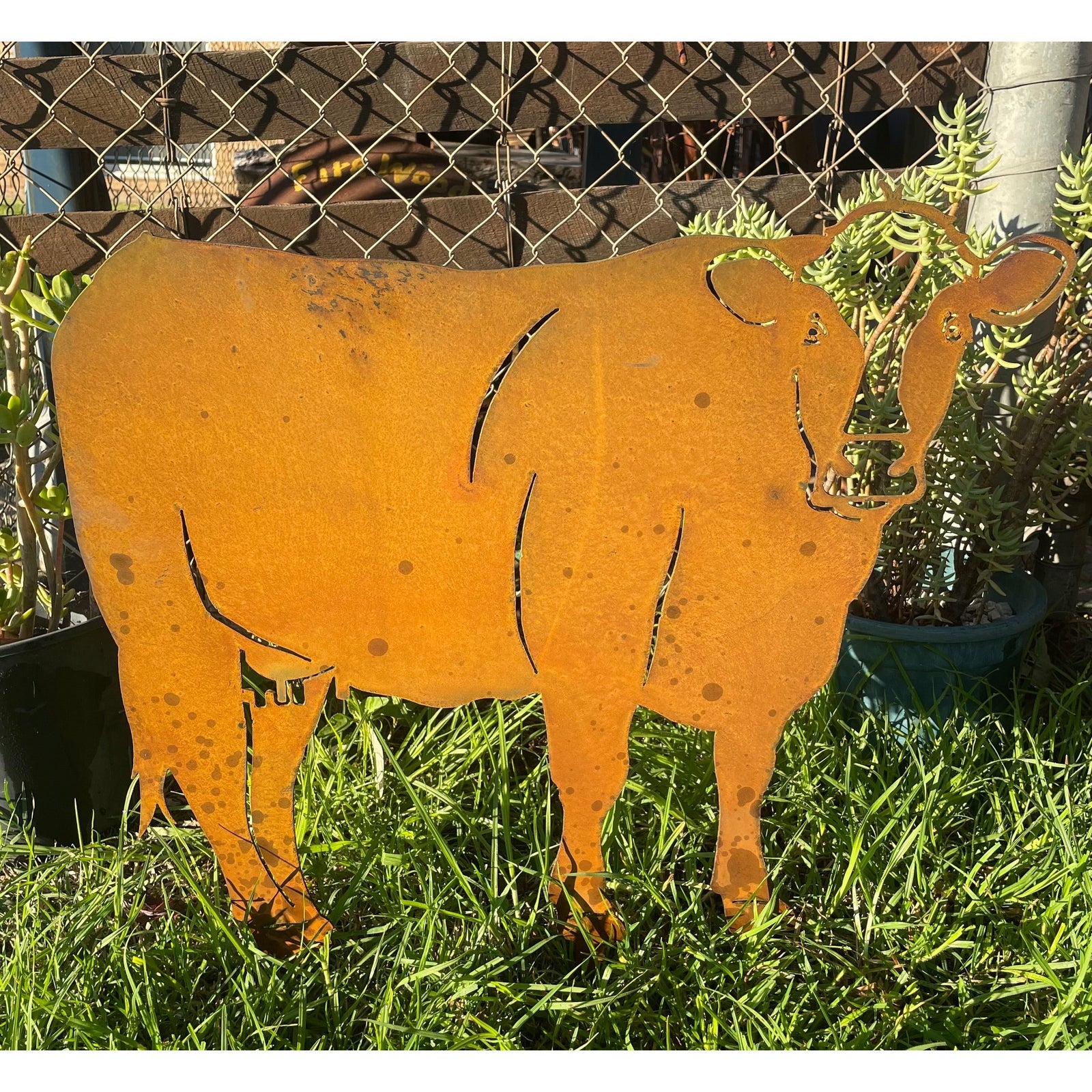 Cow Metal Garden Art Farm animal