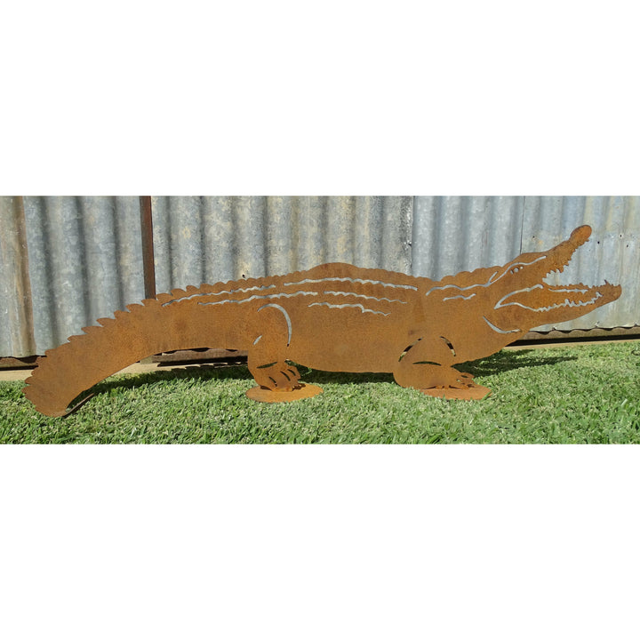 Crocodile Metal Garden Art-Old n Dazed