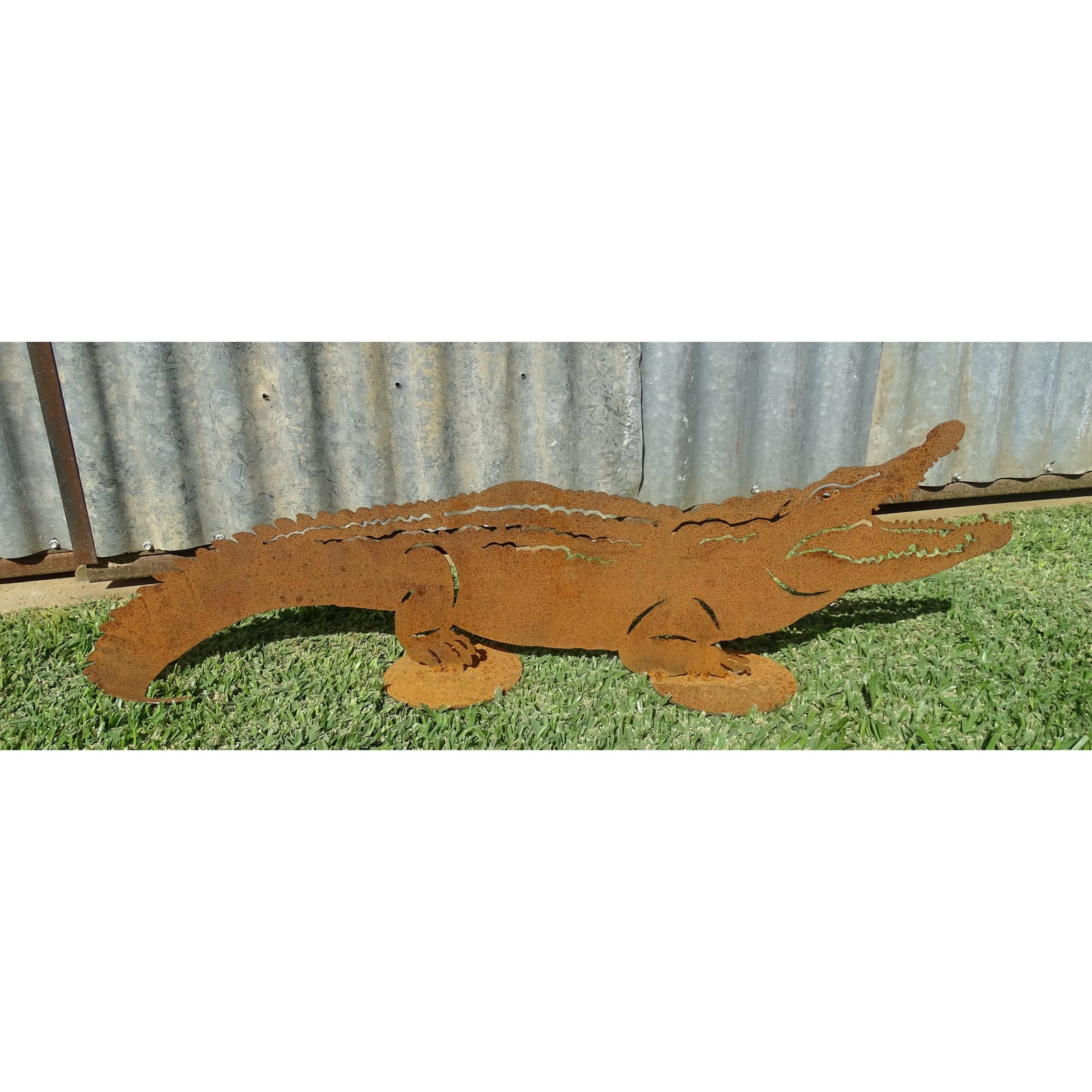Crocodile Metal Garden Art-Old n Dazed