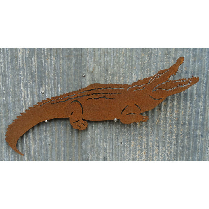 Crocodile Metal Wall Art-Old n Dazed