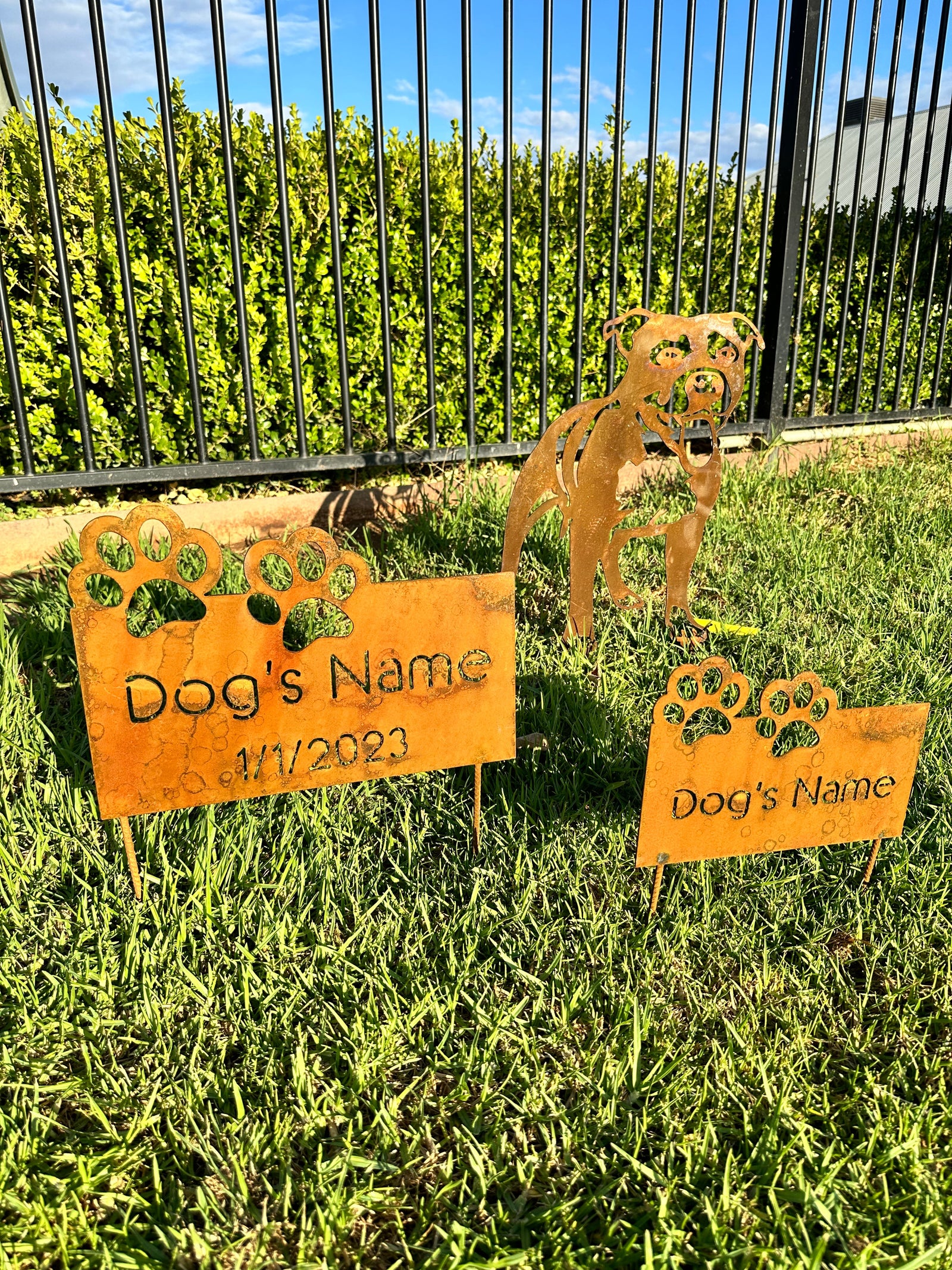 Custom Made Dog Memorial Plaque - Metal Wall Art - Dog Garden Art-Old n Dazed