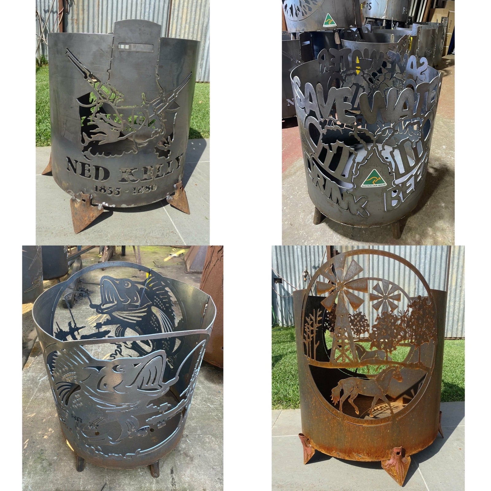 Custom Made Fire Pit. Personalise Your Own Any Logo/Design or Name-Old n Dazed