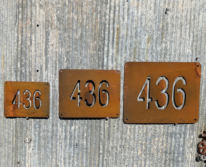 Custom Made Rectangular Metal House Numbers - Property-Old n Dazed