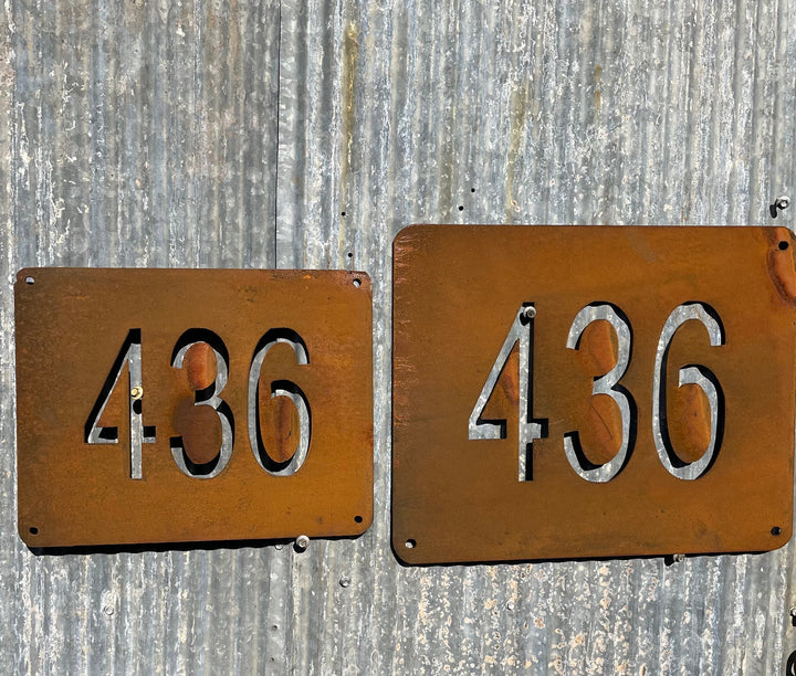 Custom Made Rectangular Metal House Numbers - Property-Old n Dazed