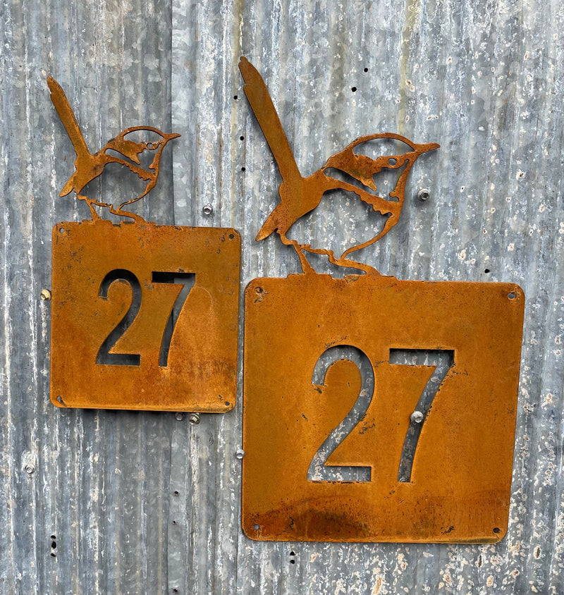 Custom Made Wren Metal House Numbers - Property Sign-Old n Dazed
