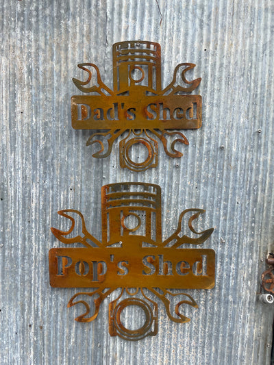 Custom Shed Sign -Metal Wall Art - Dads - Pops - Personalize-Old n Dazed