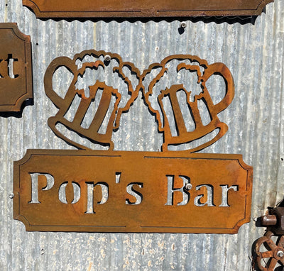 Dad's - Pop's - Custom Made Metal Bar Sign-Old n Dazed
