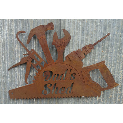 Dad's Shed Tools Pop's or personalize your own Metal Wall Art-Old n Dazed