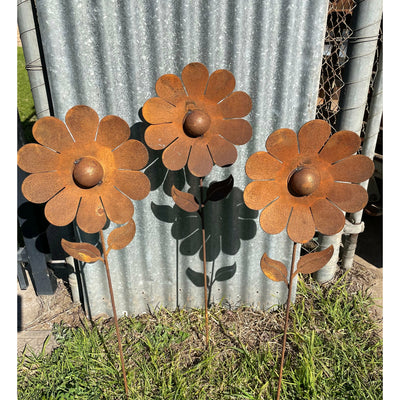 Daisy Flower 1000mm tall Metal Garden Art-Old n Dazed