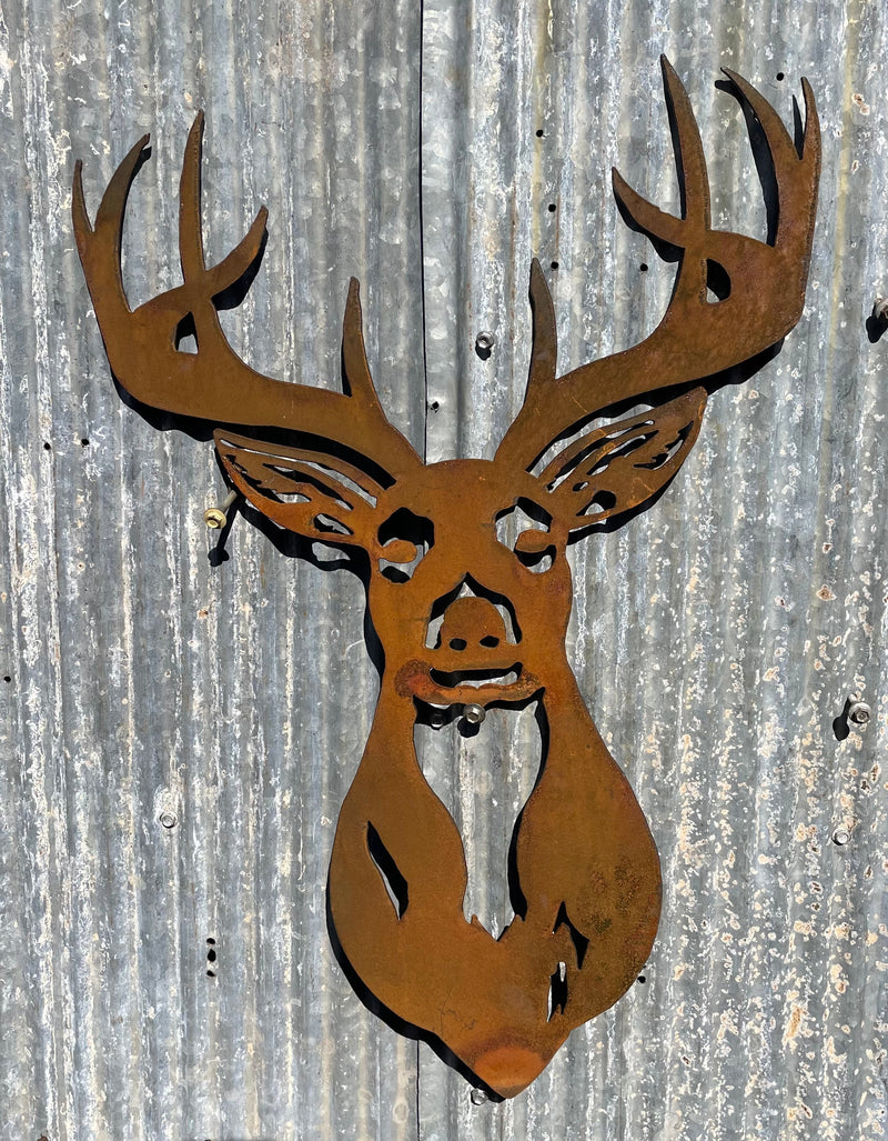 Deer Head Antlers Metal Wall Art-Old n Dazed
