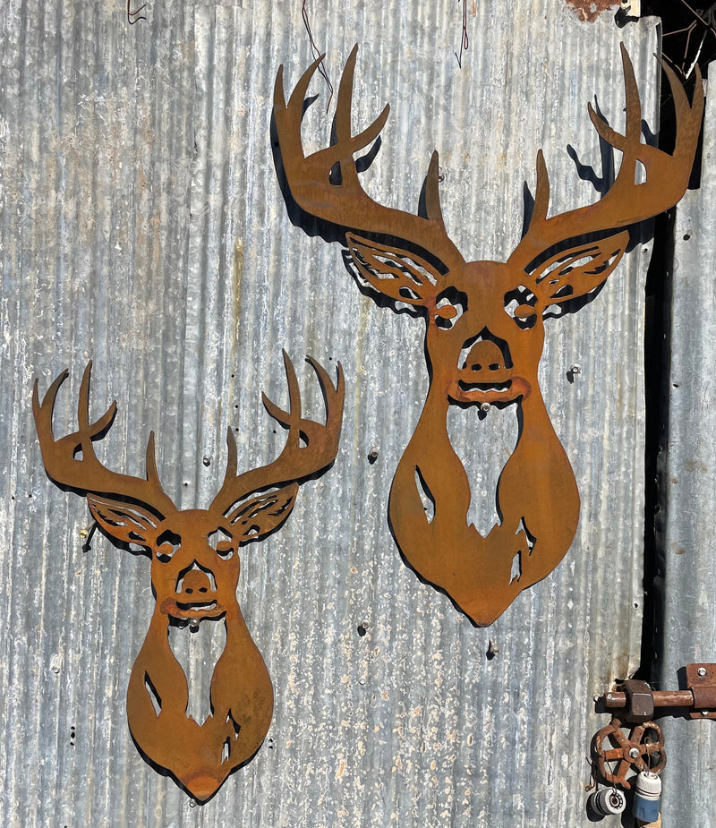 Deer Head Antlers Metal Wall Art-Old n Dazed