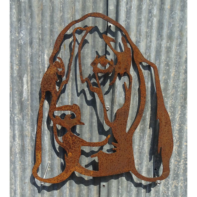 Dog face Basset Hound Metal Wall Art-Old n Dazed