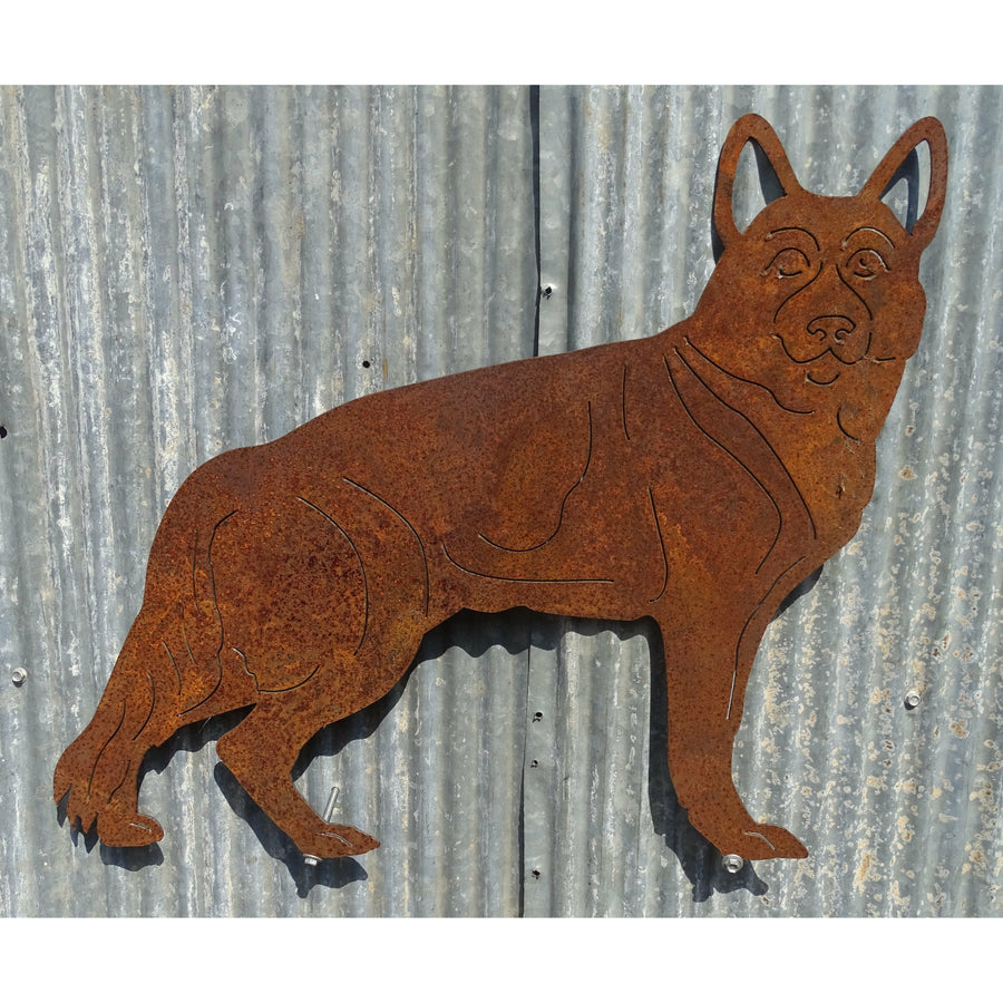Dog German Shepherd Metal Wall Art-Old n Dazed