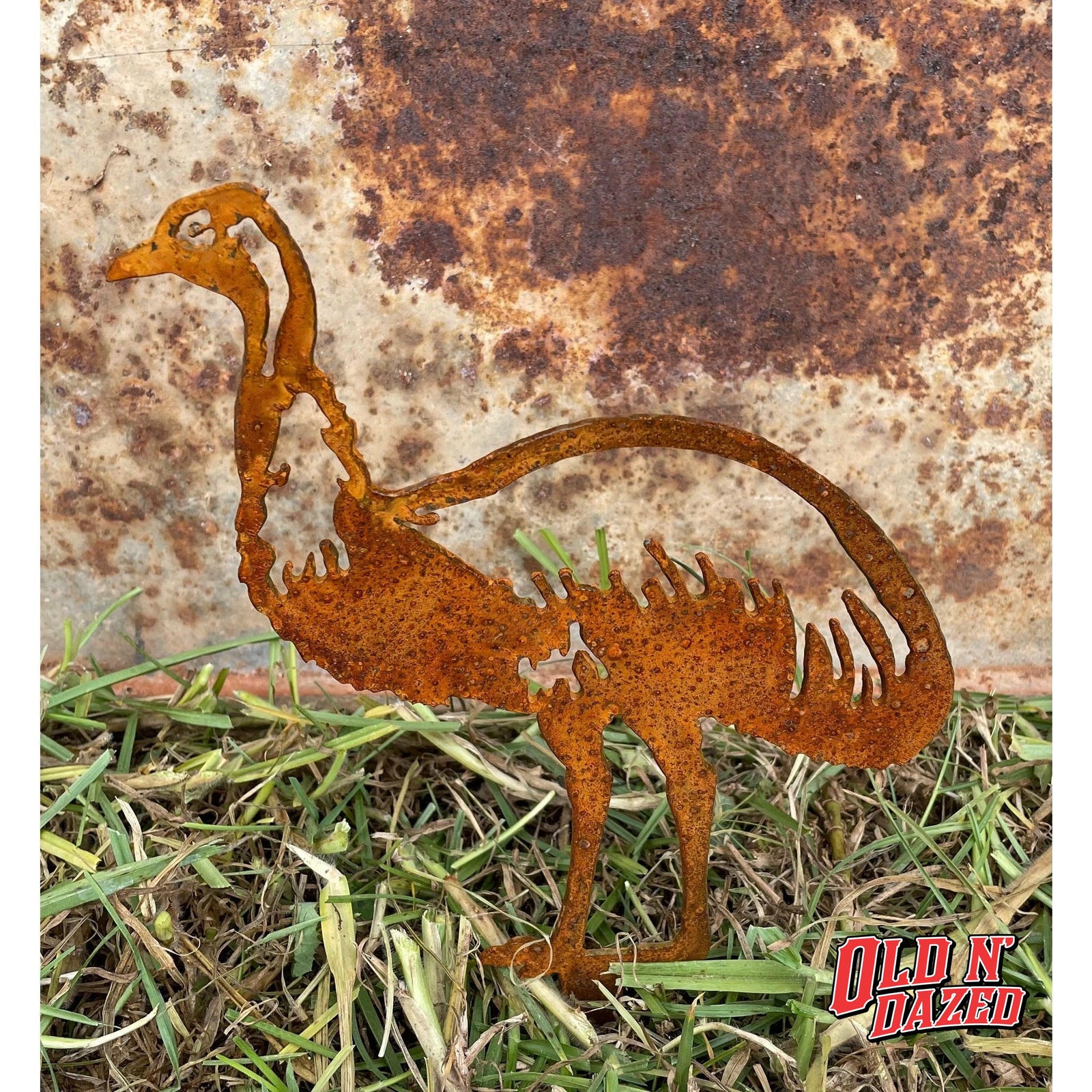 Emu small Metal garden spike-Old n Dazed