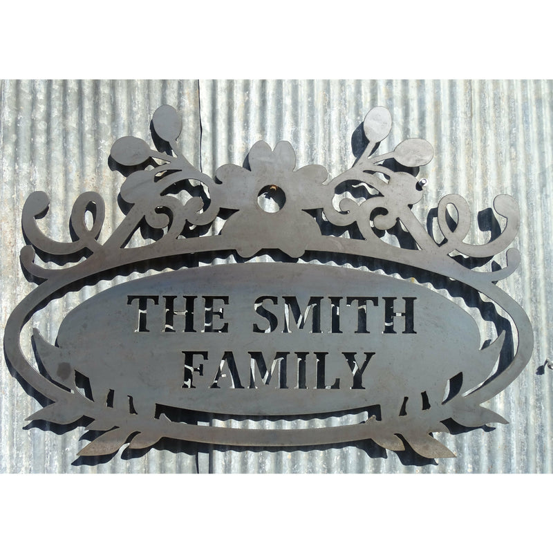 Family Name, Metal Property Sign (custom wording available)-Old n Dazed