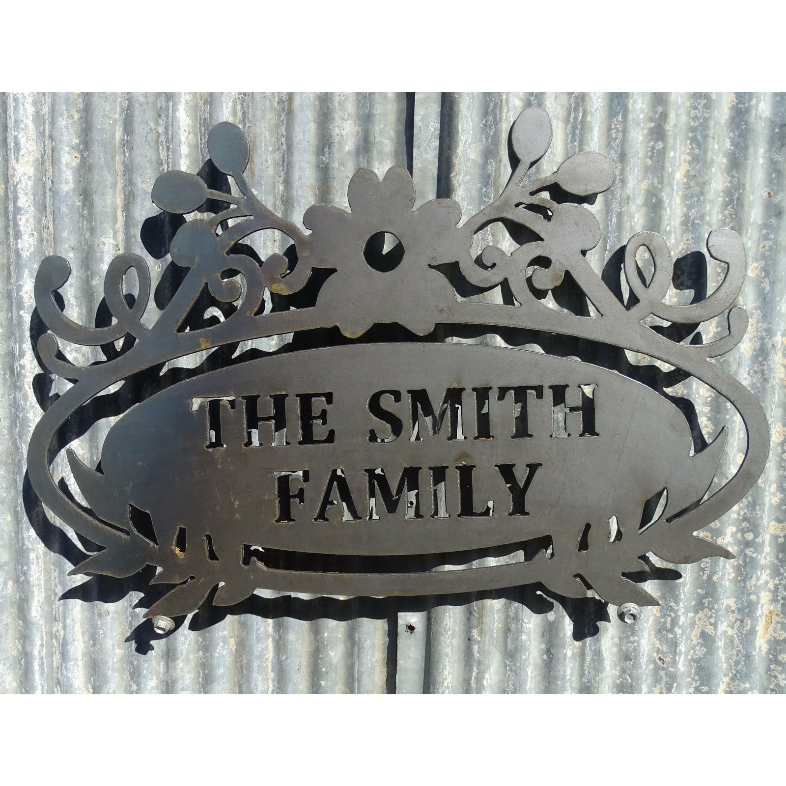 Family Name, Metal Property Sign (custom wording available)-Old n Dazed