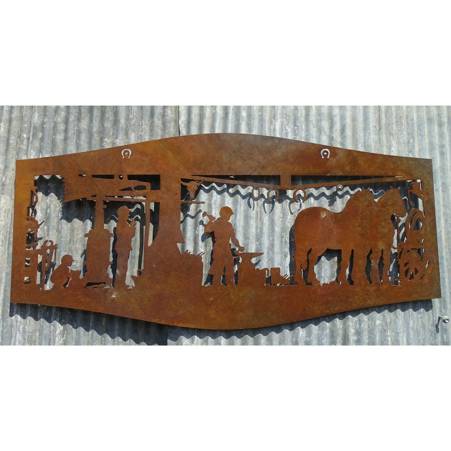 Farm Scene Blacksmith Horse Metal Wall Art-Old n Dazed