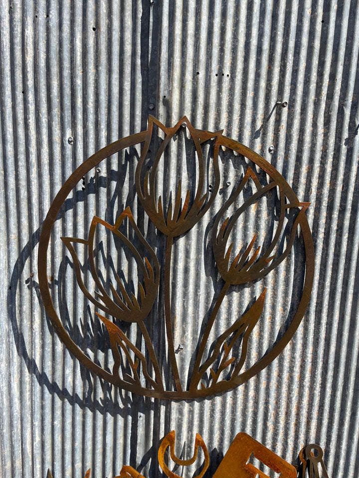 Flowers Tulip - Metal Wall Art-Old n Dazed