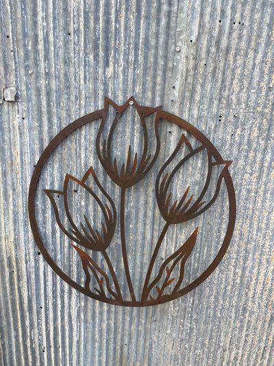 Flowers Tulip - Metal Wall Art-Old n Dazed