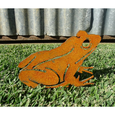Frog Metal Garden Art-Old n Dazed