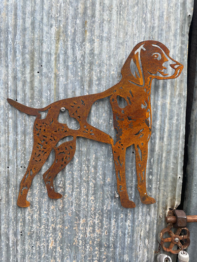 German Short Haired Pointer Gsp Metal Wall Art - Dog Garden Art-Old n Dazed