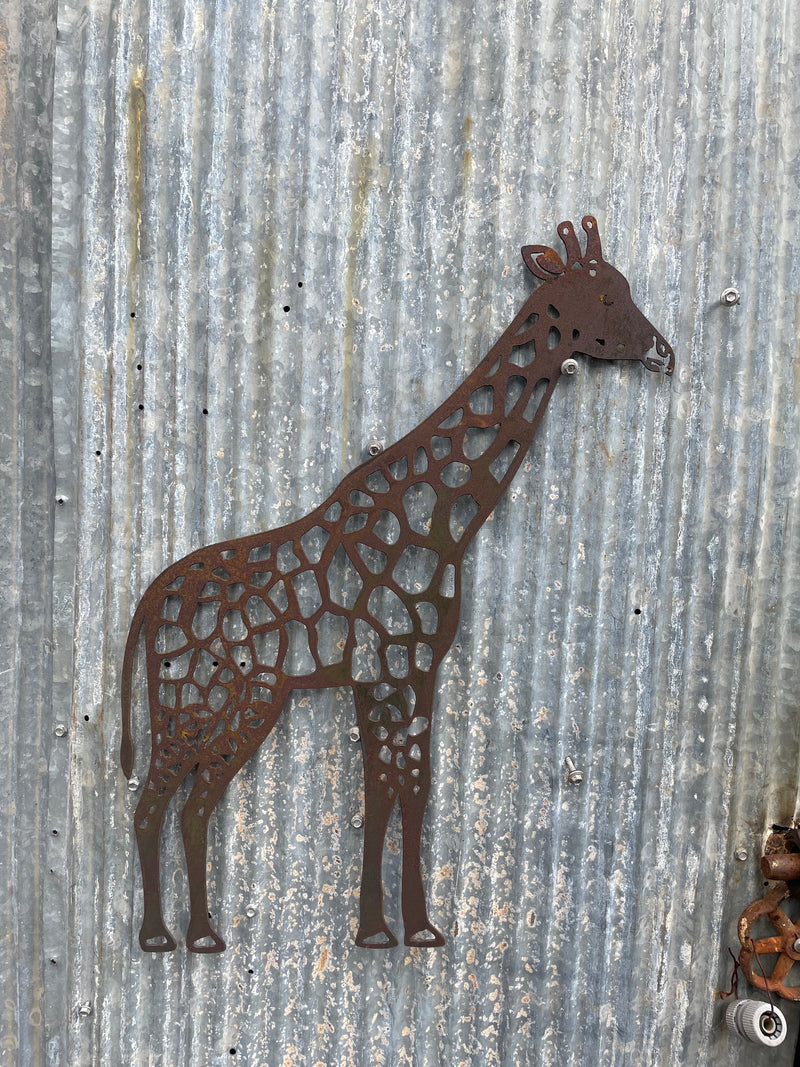 Giraffe Metal Wall Art - Animal Garden Art-Old n Dazed