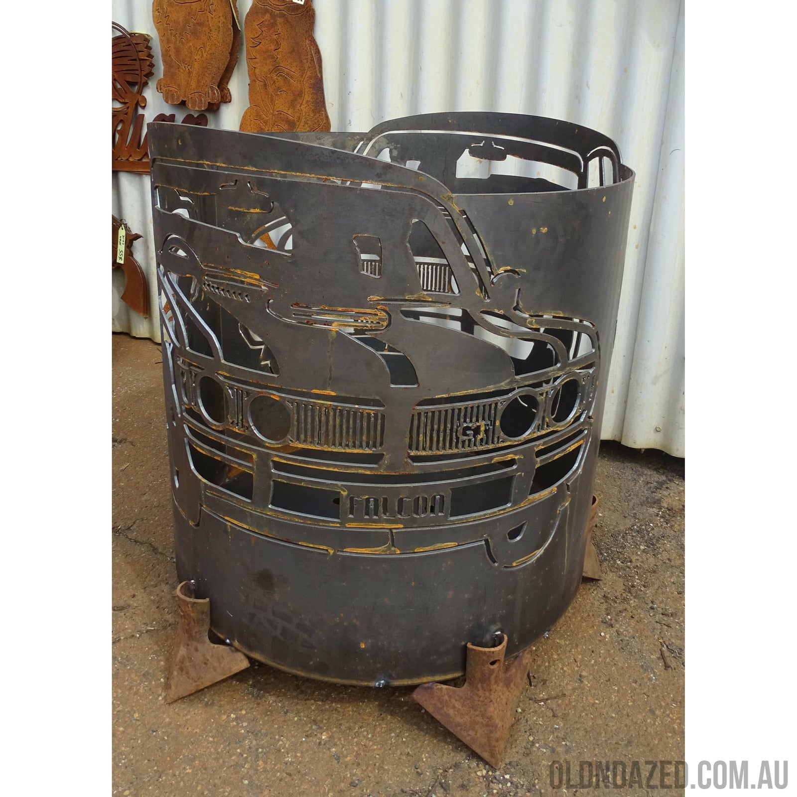 Gt Falcon Ford Round Fire Pit-Old n Dazed