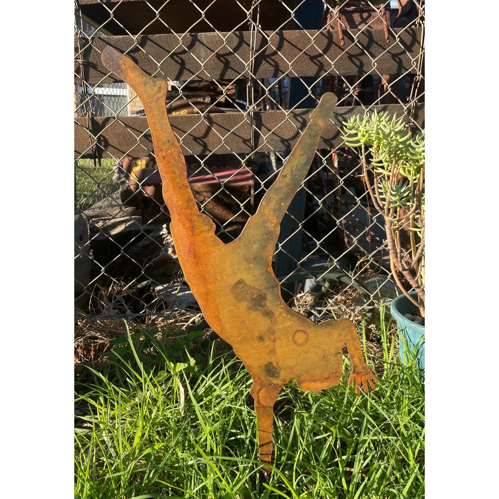 Handstand Boy Metal Garden art-Old n Dazed