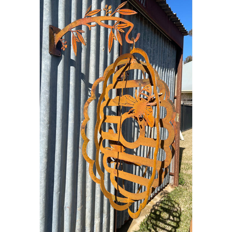 Hanging Bee Hive and Bees Metal Garden Art Beehive-Old n Dazed