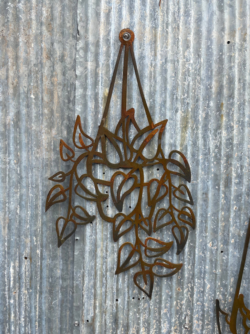Hanging Plant - Metal Wall Art-Old n Dazed