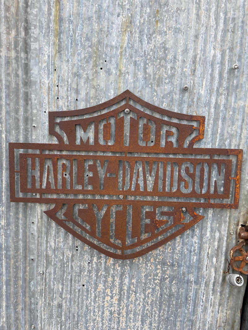 Harley Davidson Motor Cycles Sign Metal Wall Art - Shed-Old n Dazed